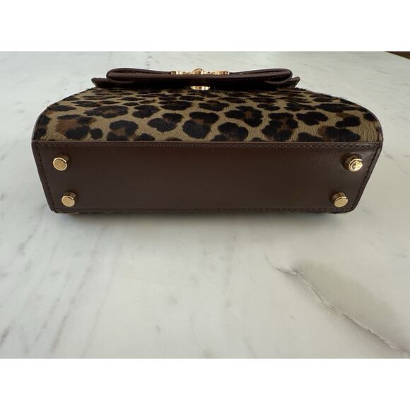 VERSACE Medusa Plaque Leopard Printed Top HANDLE Bag $ 2800 Retail - Picture 13 of 16
